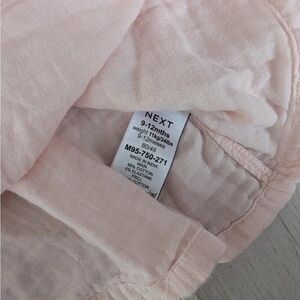 Next Soft Pink Linen Blend Baby Outfit